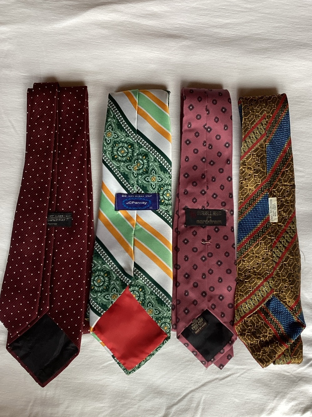 Men's Burgundy Polka Dot Tie - Unbranded